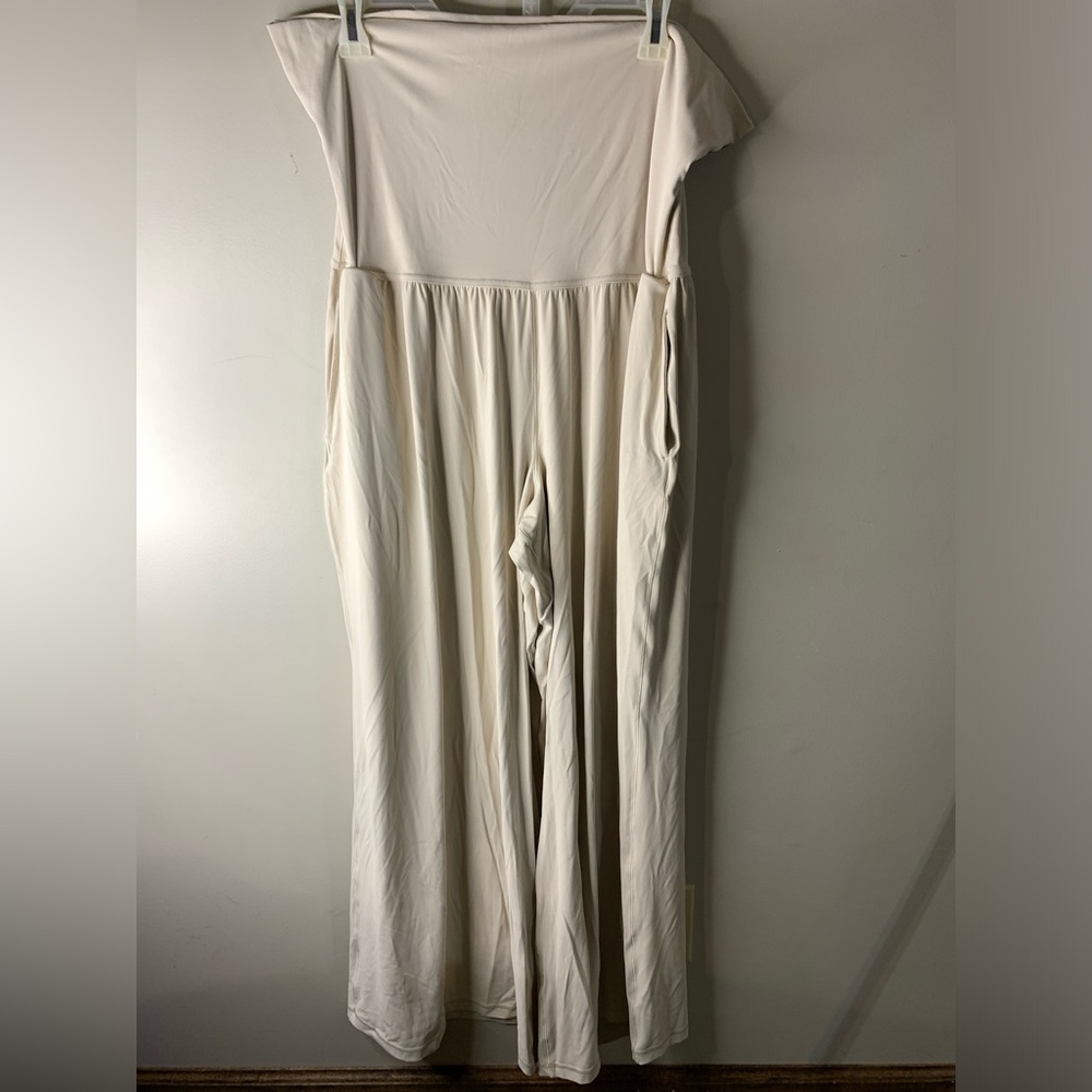 Women’s Large Offline by AERIE real me Foldover super wide leg beige pants